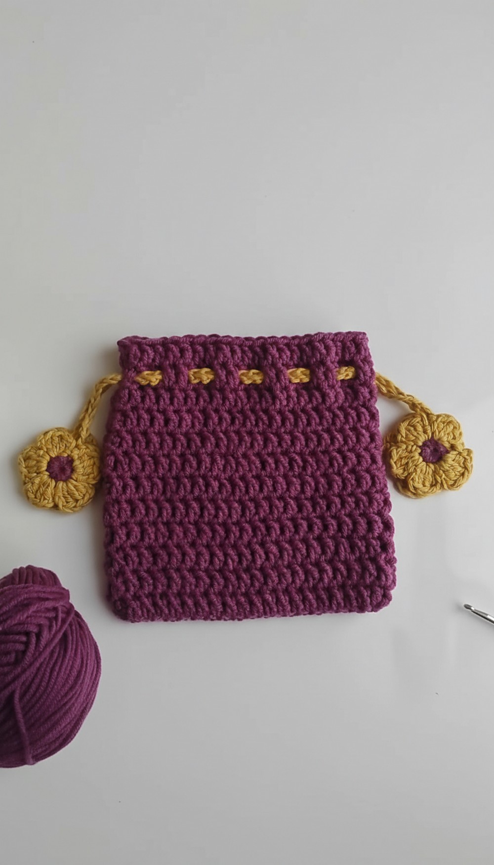 Crochet Flower Bag Pouch Pattern