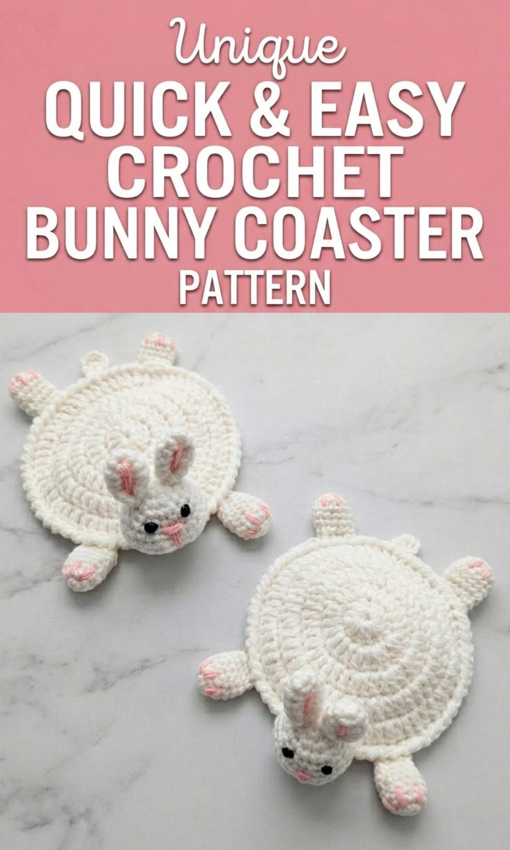 Crochet Bunny Coaster Pattern