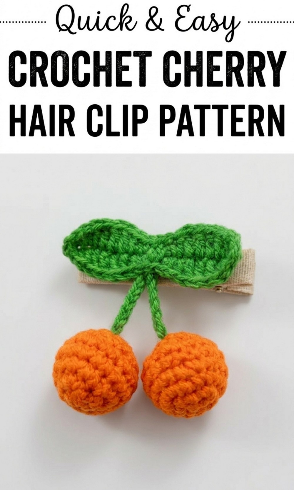 Crochet Cherry Hair Clip Pattern