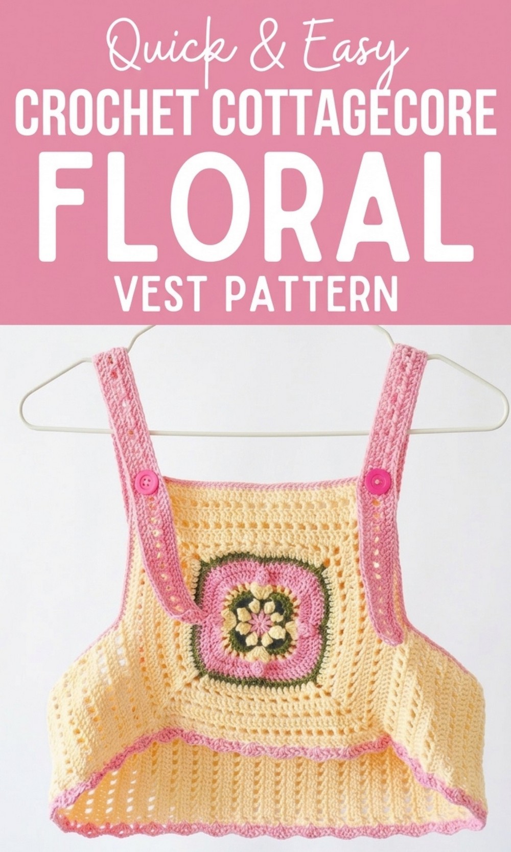 Crochet Cottagecore Floral Vest Pattern