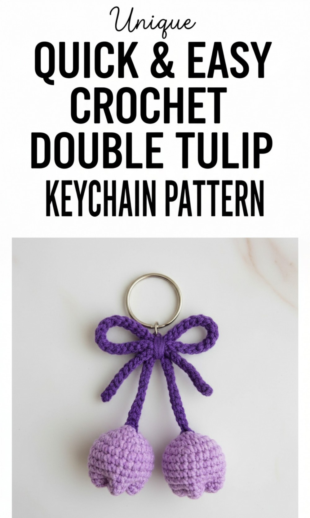 Crochet Double Tulip Keychain Pattern