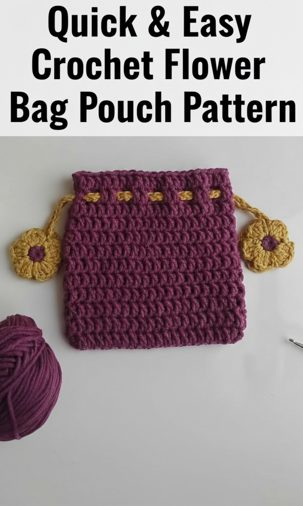 Crochet Flower Bag Pouch Pattern