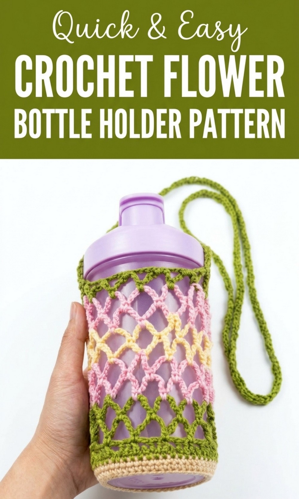 Crochet Flower Bottle Holder Pattern
