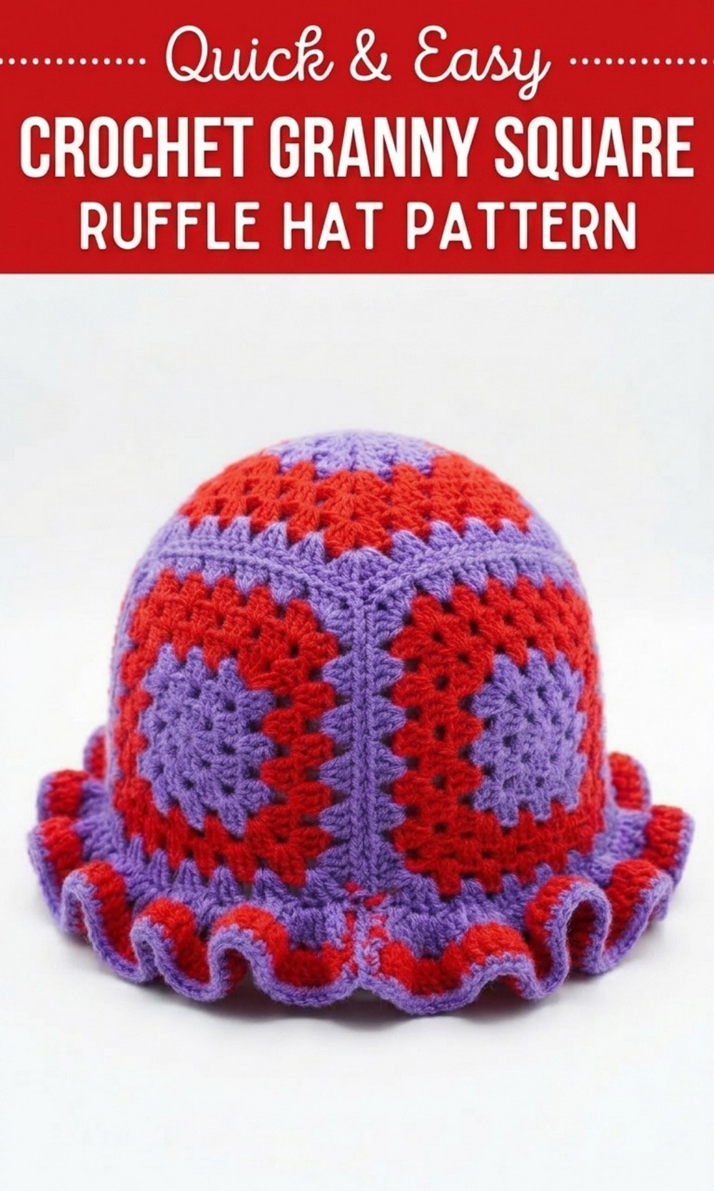 Crochet Granny Square Ruffle Hat Pattern