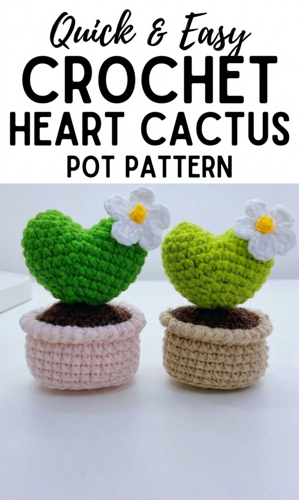 Crochet Heart Cactus Pot Pattern