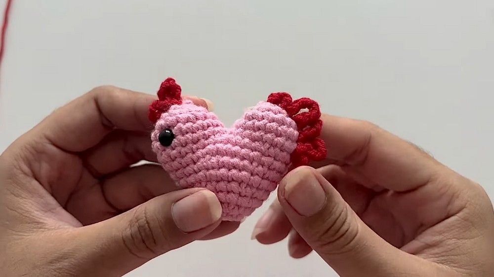 Crochet Heart Chicken Keychain Pattern