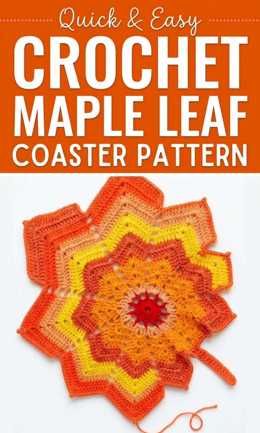 Crochet Maple Leaf Coaster Pattern