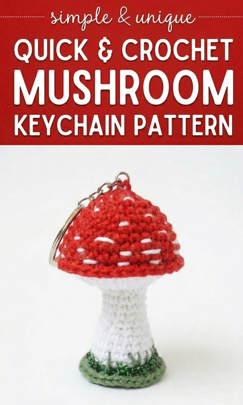Crochet Mushroom Keychain Pattern