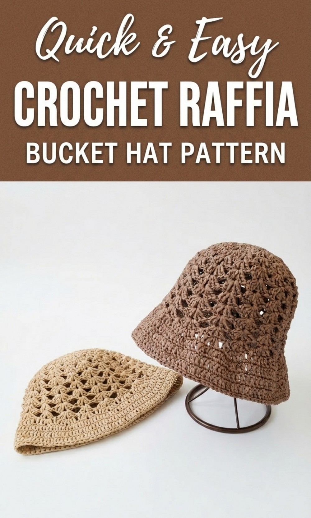 Crochet Raffia Bucket Hat Pattern