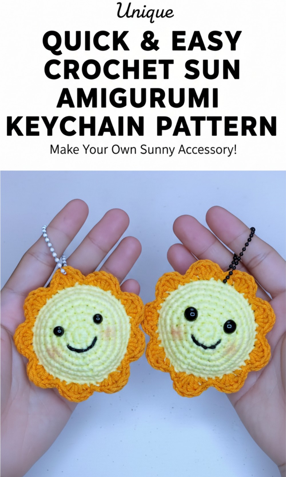 Crochet Sun Amigurumi Keychain Pattern