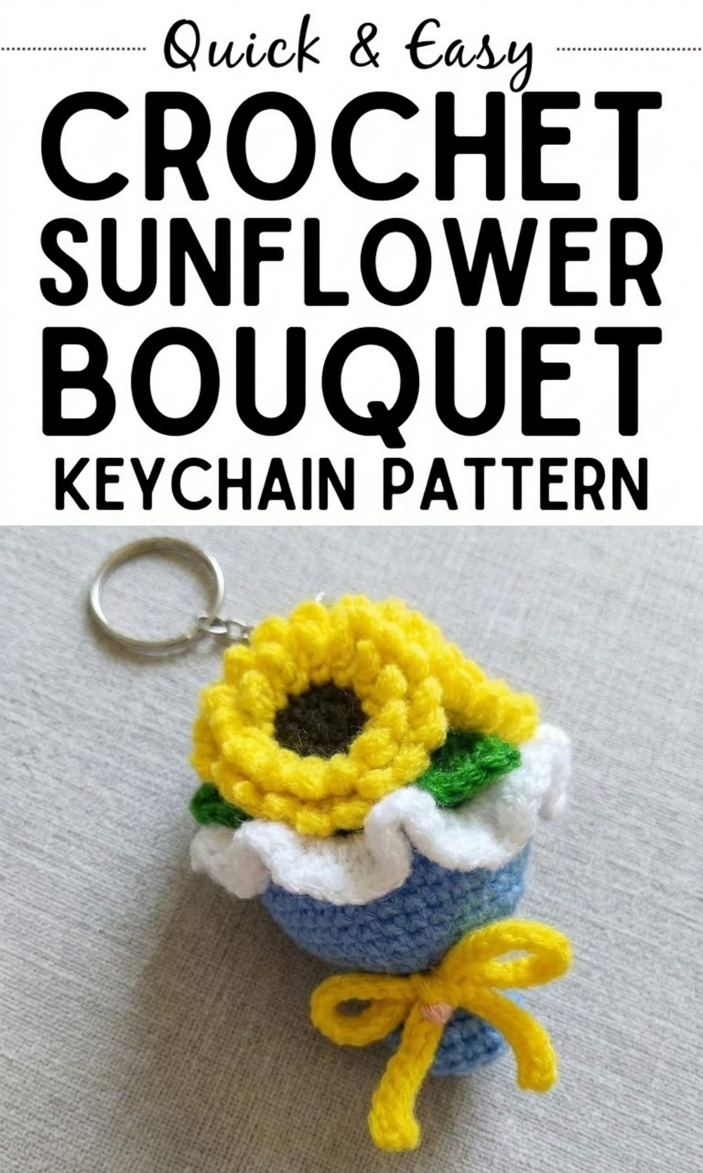 Crochet Sunflower Bouquet Keychain Pattern