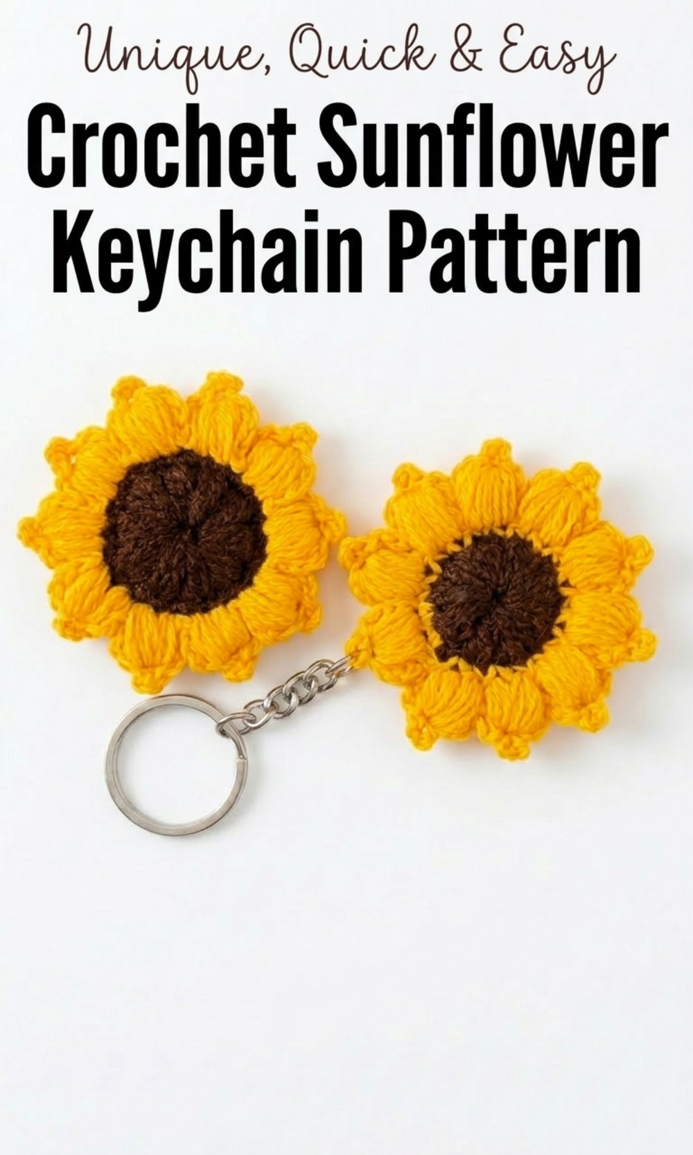 Crochet Sunflower Keychain Pattern