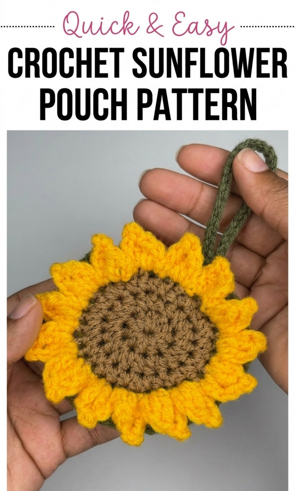 Crochet Sunflower Pouch Pattern