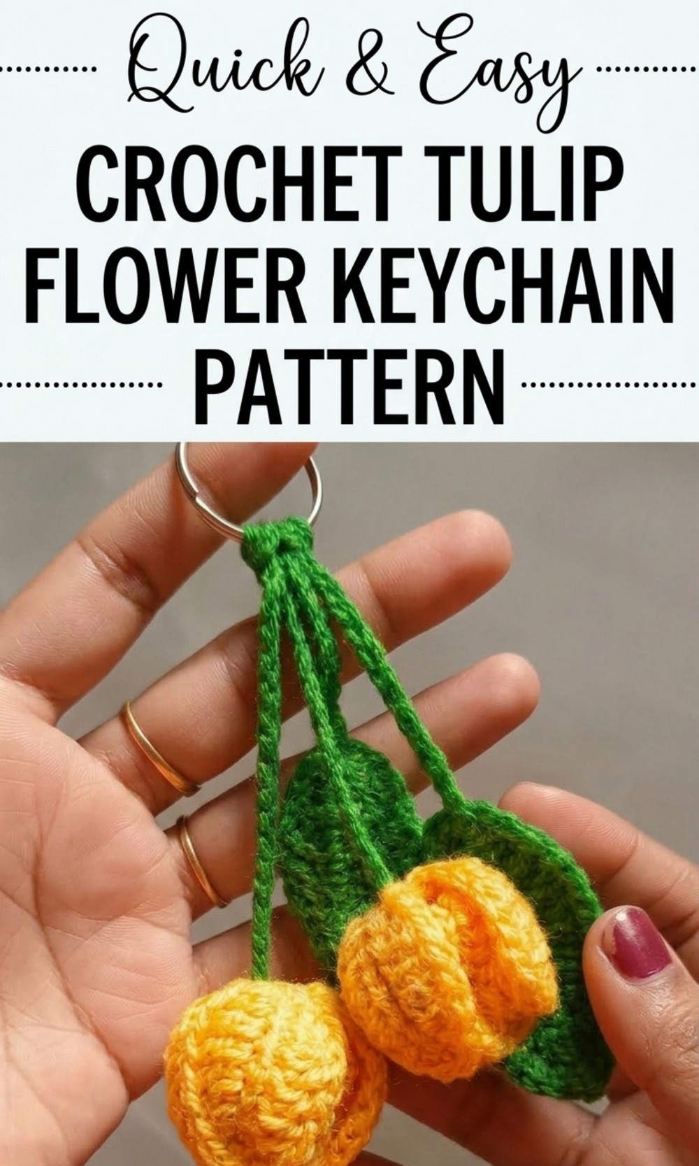 Crochet Tulip Flower Keychain Pattern