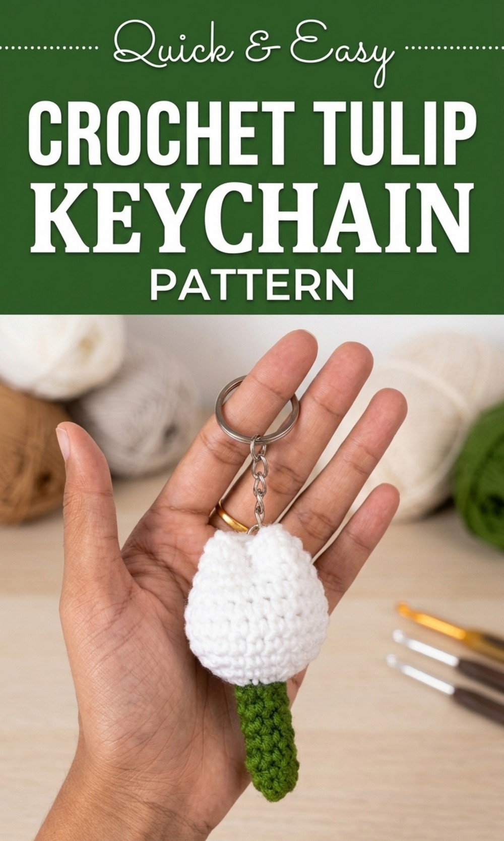 Crochet Tulip Keychain Pattern