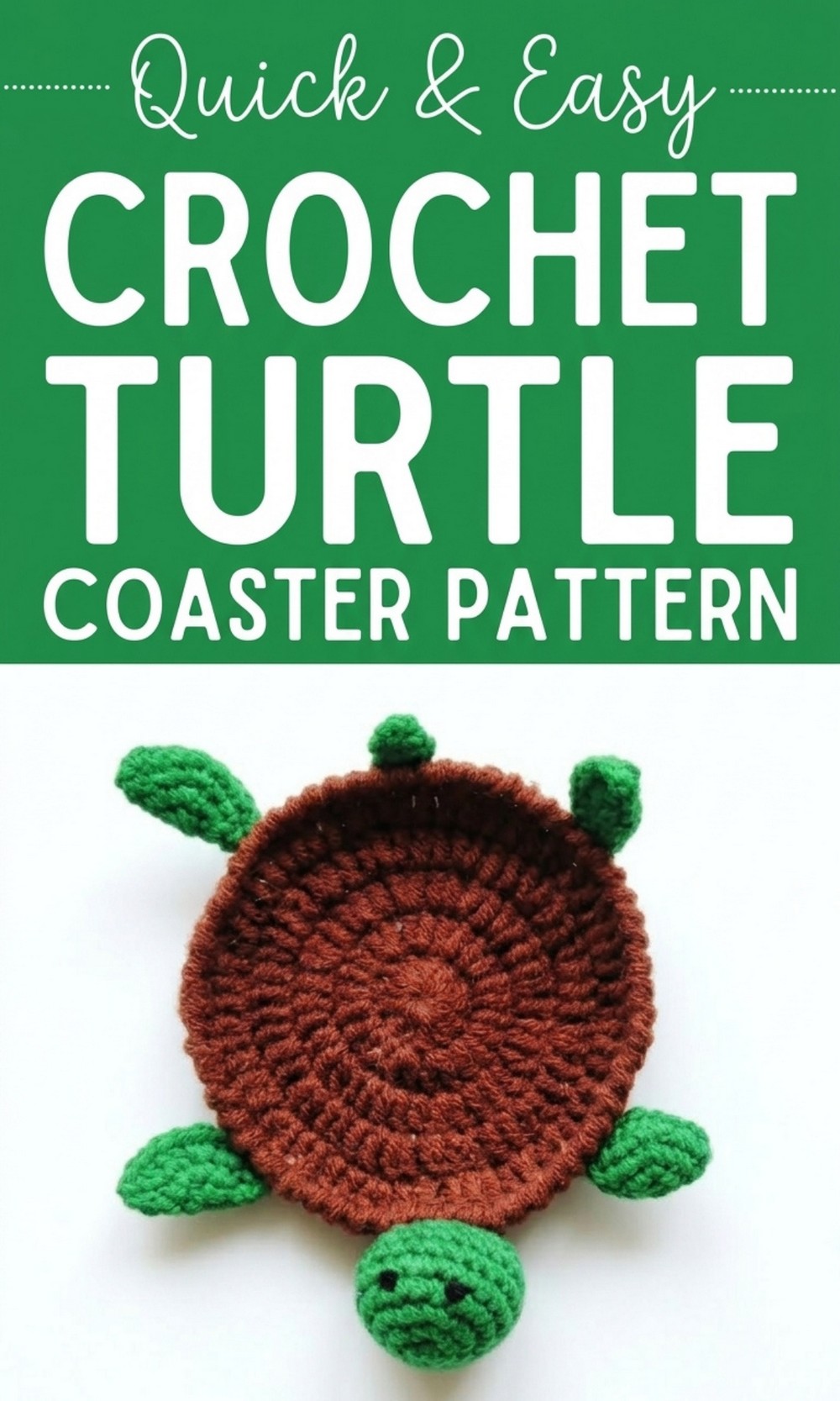Crochet Turtle Coaster Pattern