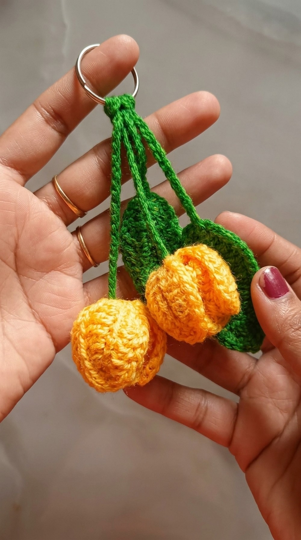 Crochet Tulip Flower Keychain Pattern