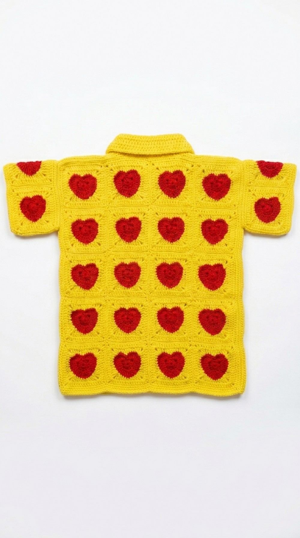 Crochet Granny Heart Polo Shirt Pattern