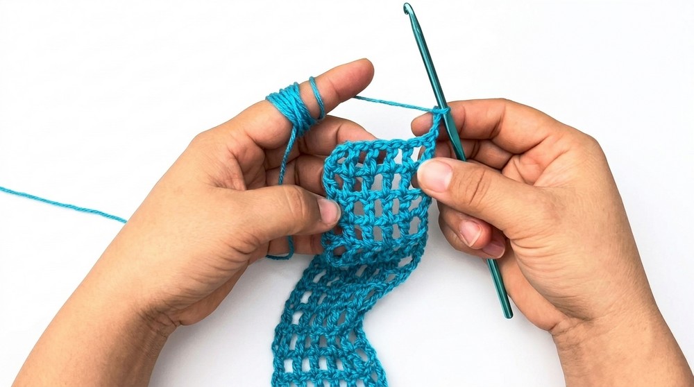 Crochet Mesh Headband Pattern