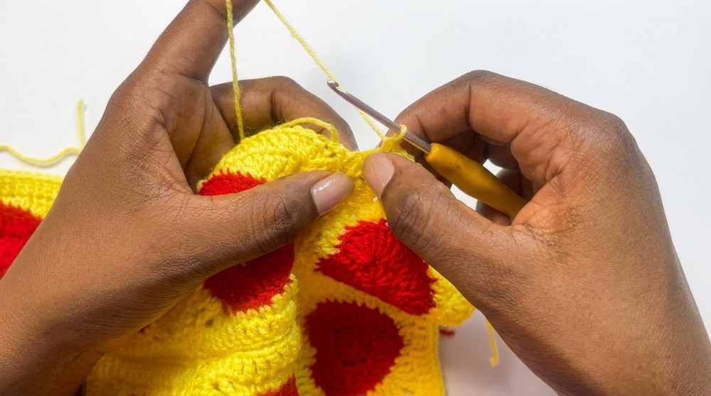 Crochet Granny Heart Polo Shirt Pattern