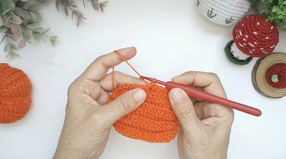 Crochet Pumpkin With Sunflower Pattern
