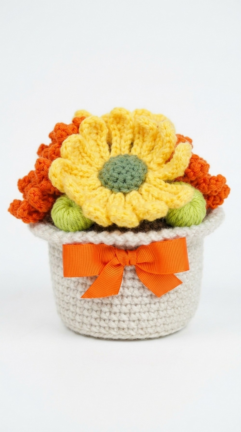 Crochet Flower Pot Bouquet Pattern