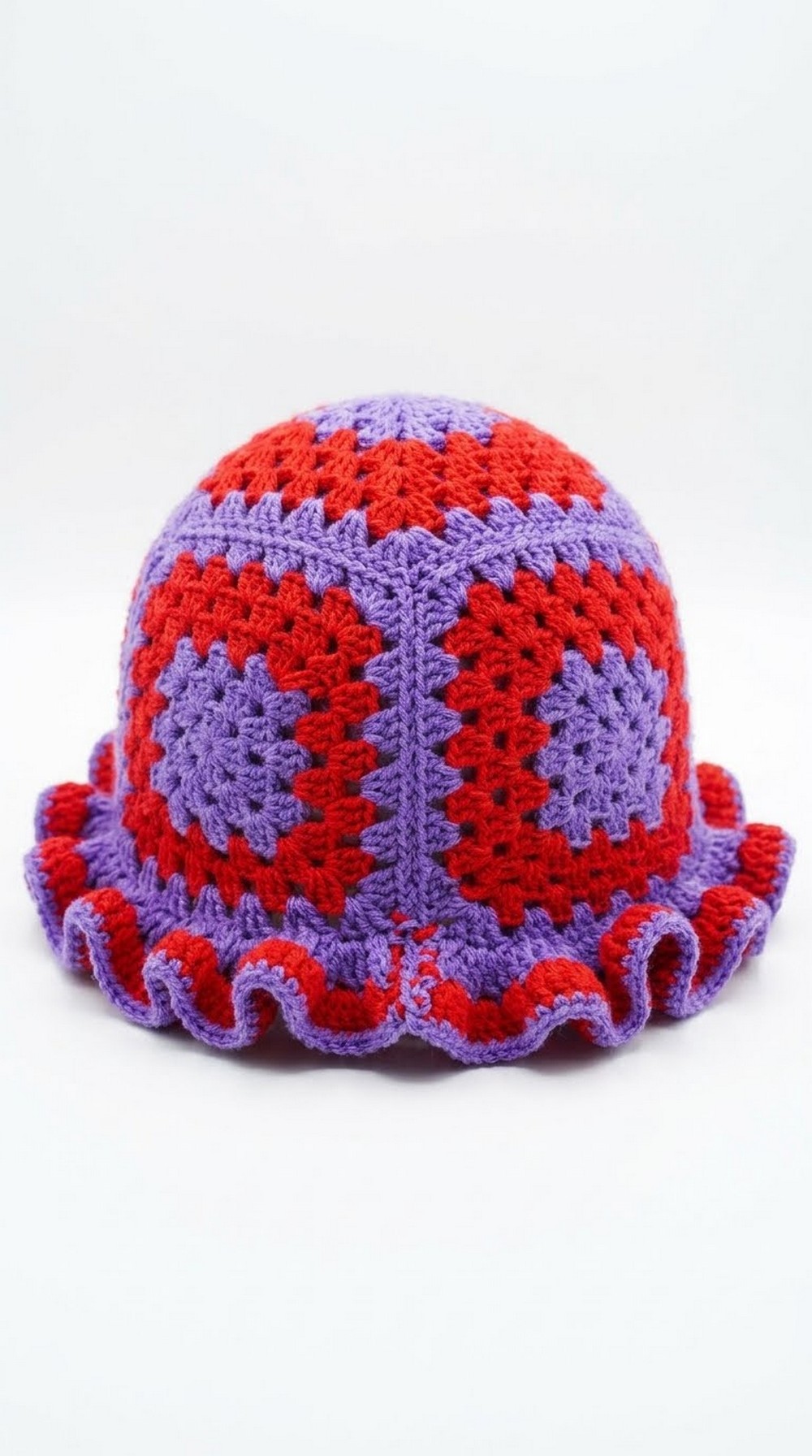 Crochet Granny Square Ruffle Hat Pattern