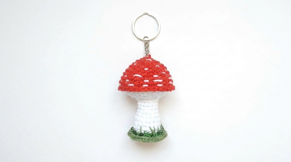 Crochet Mushroom Keychain Pattern