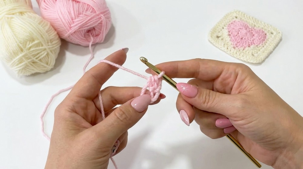 Crochet Granny Square Heart Pattern