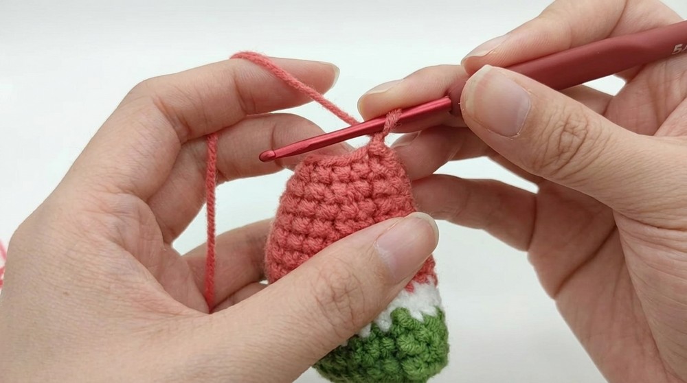 Crochet Watermelon Keychain Pattern