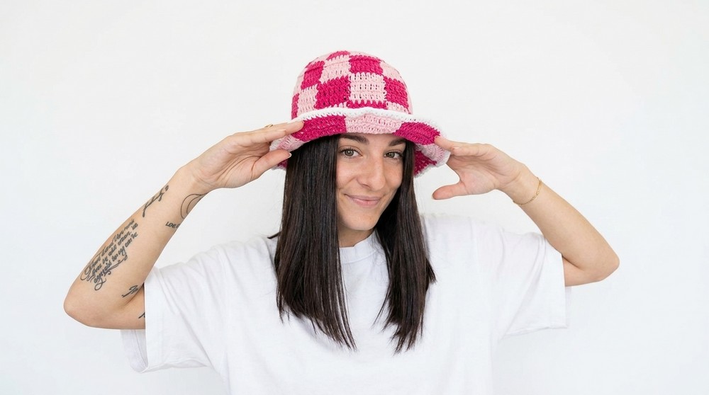 Crochet Checkered Bucket Hat Pattern