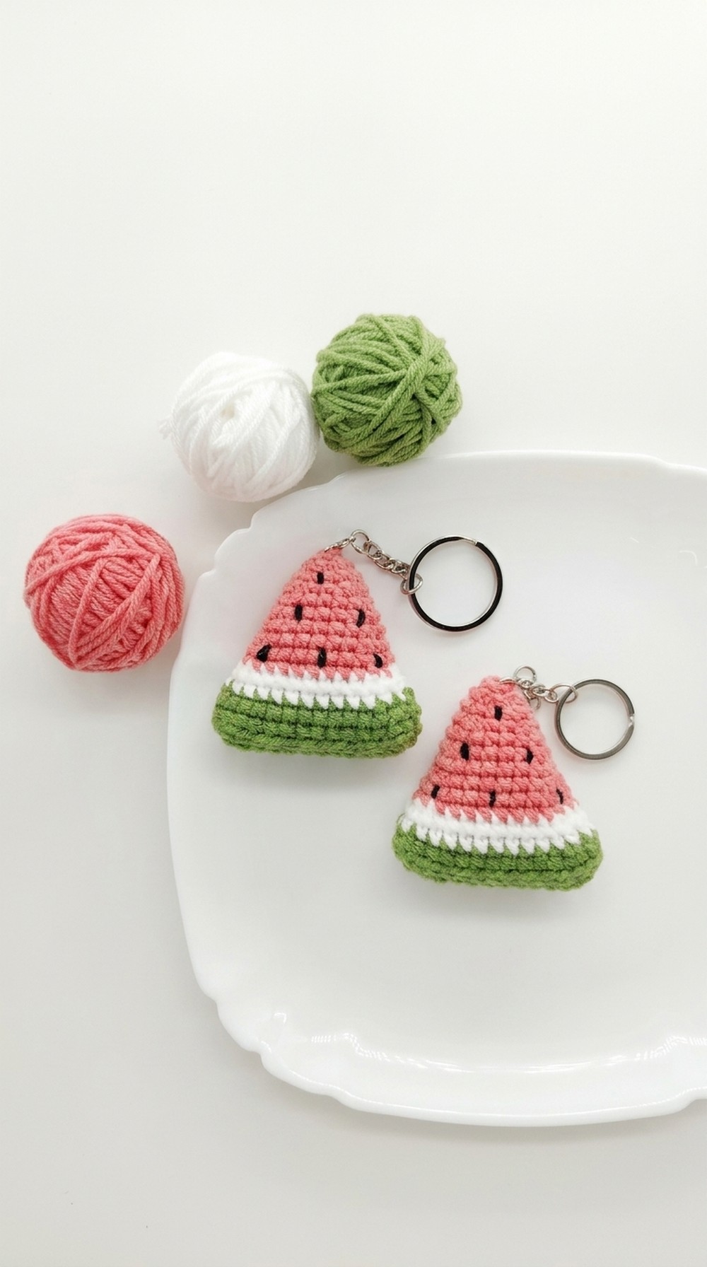 Crochet Watermelon Keychain Pattern
