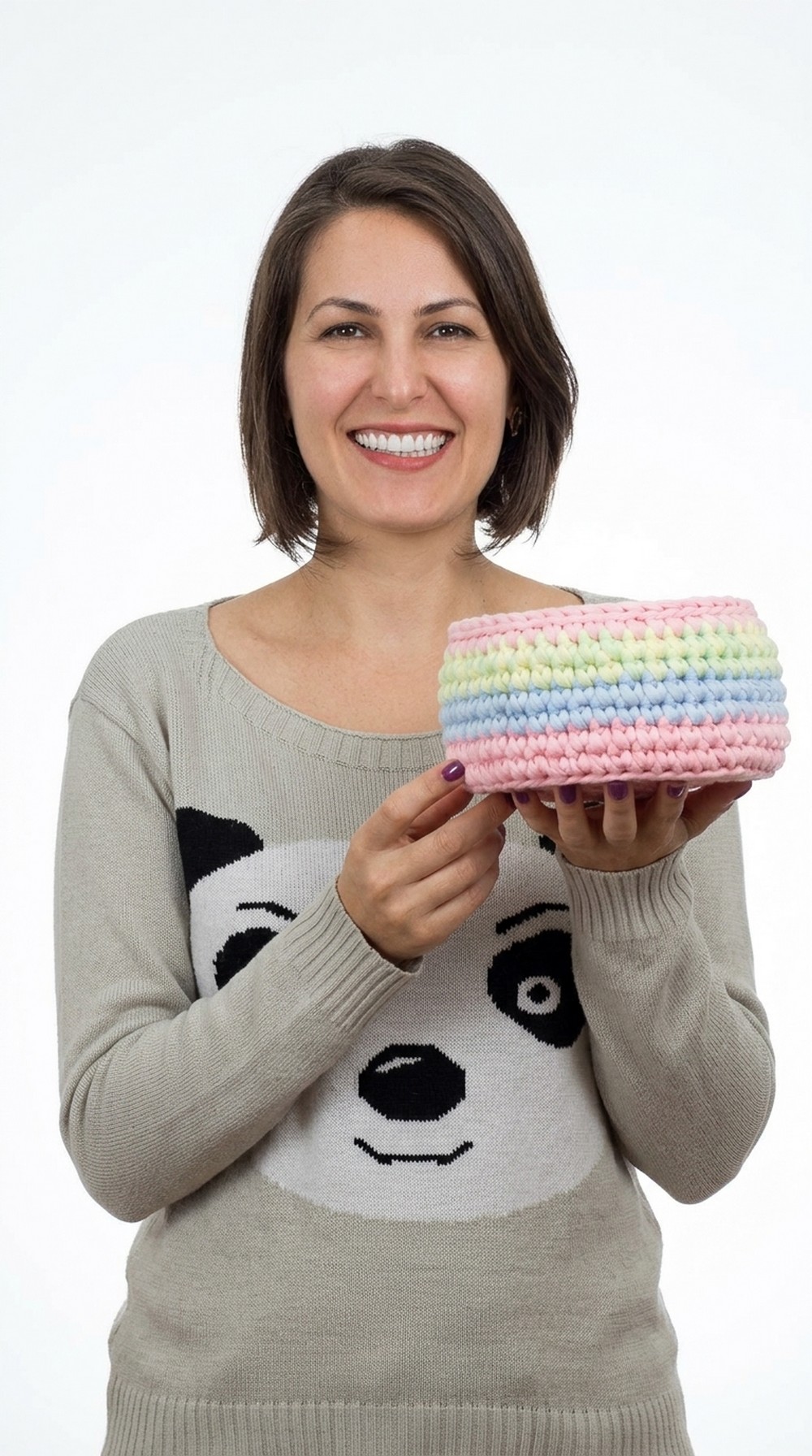 Crochet Basket with T-shirt Yarn Pattern