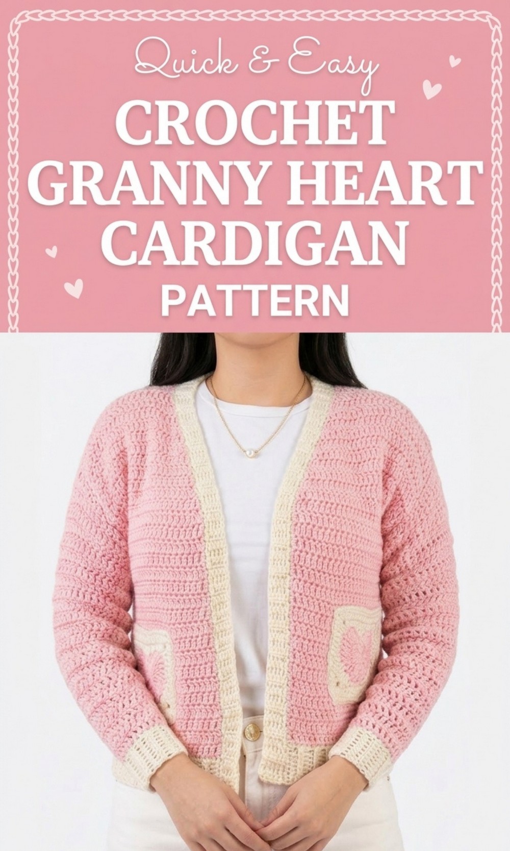 Crochet Granny Heart Cardigan Pattern