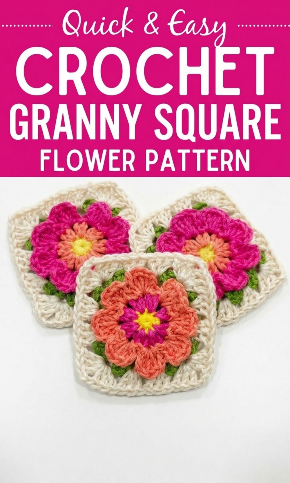 Crochet Granny Square Flower Pattern