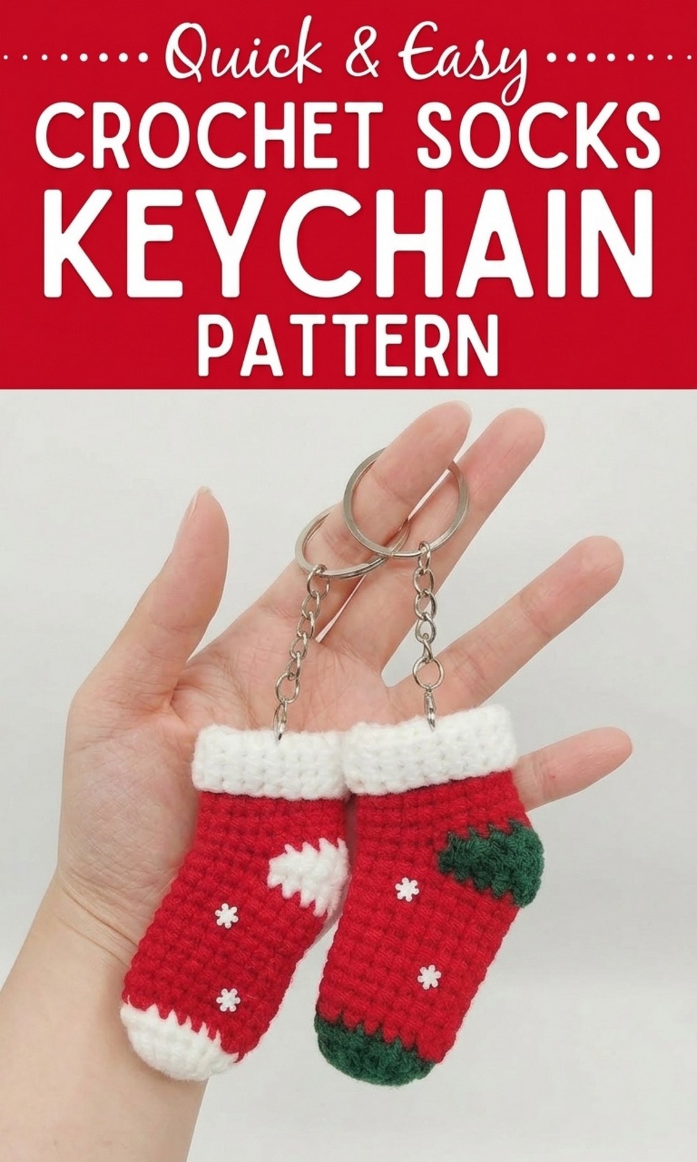 Crochet Socks Keychain Pattern