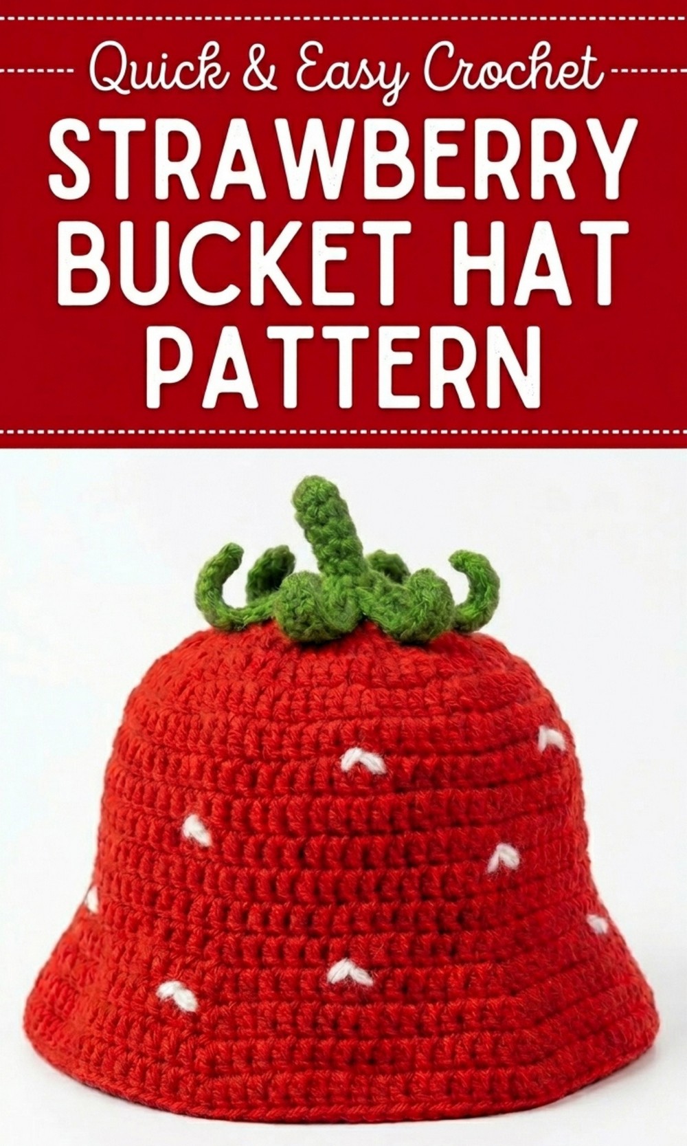 Crochet Strawberry Bucket Hat Pattern