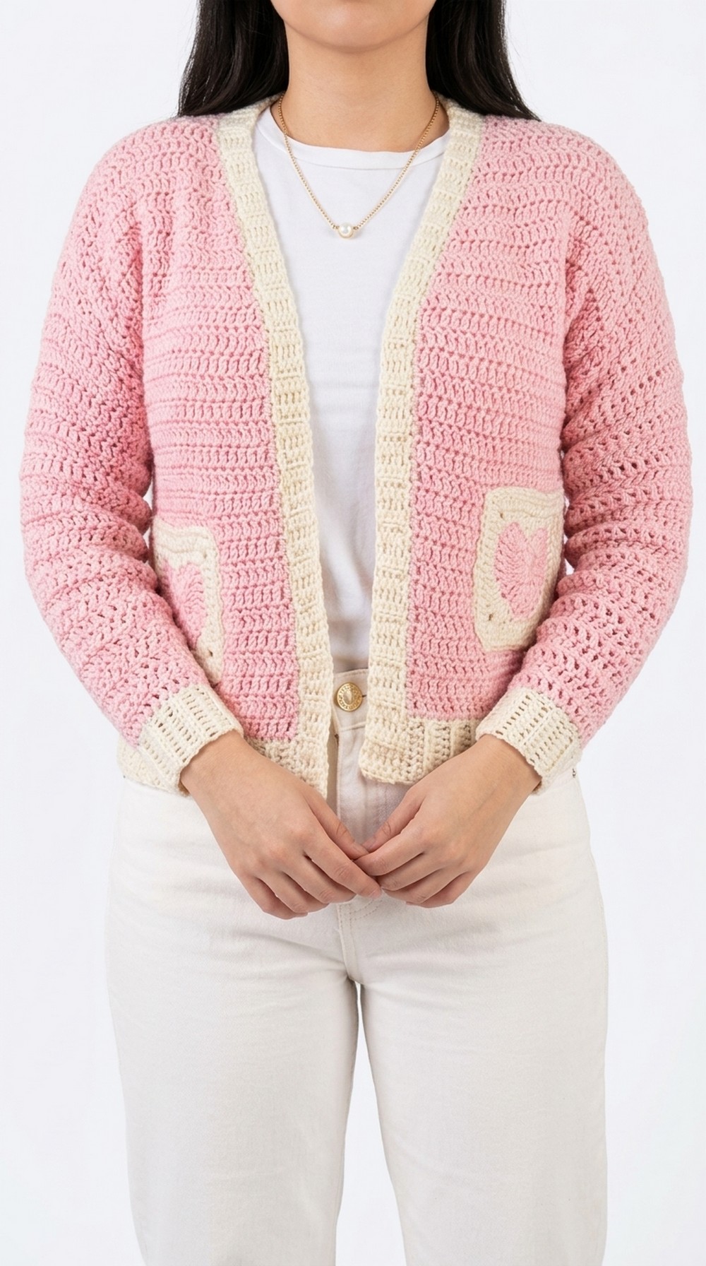 Crochet Granny Heart Cardigan Pattern