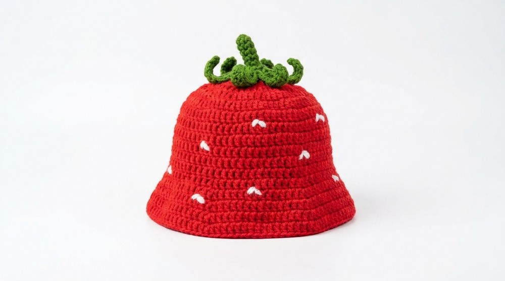 Crochet Strawberry Bucket Hat Pattern