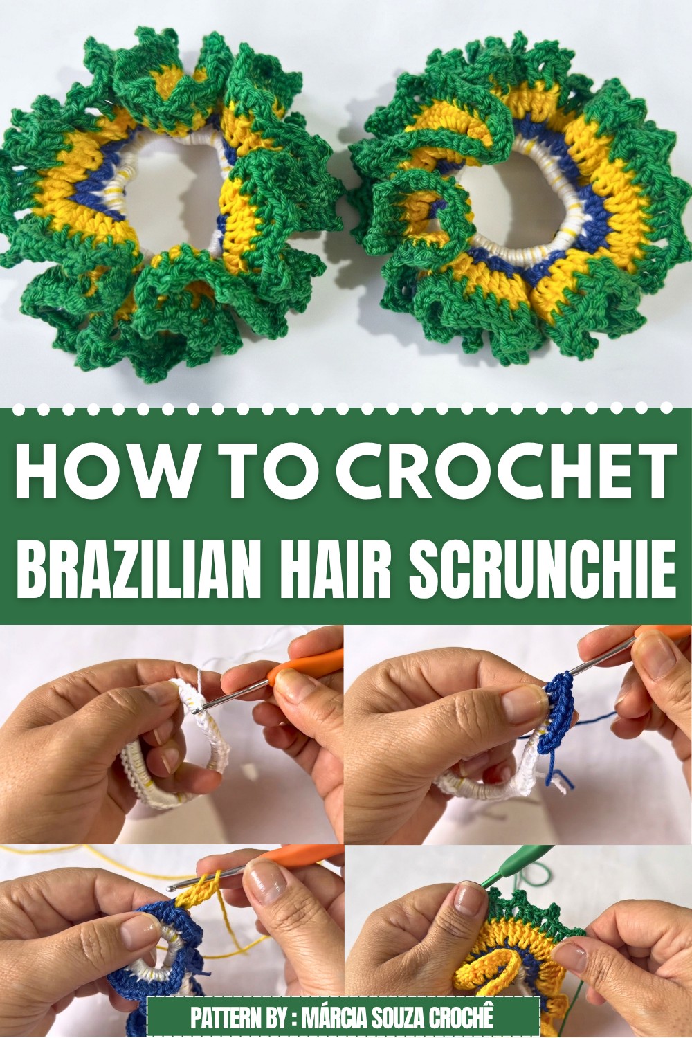 Brazilian Crochet Hair Scrunchie Pattern
