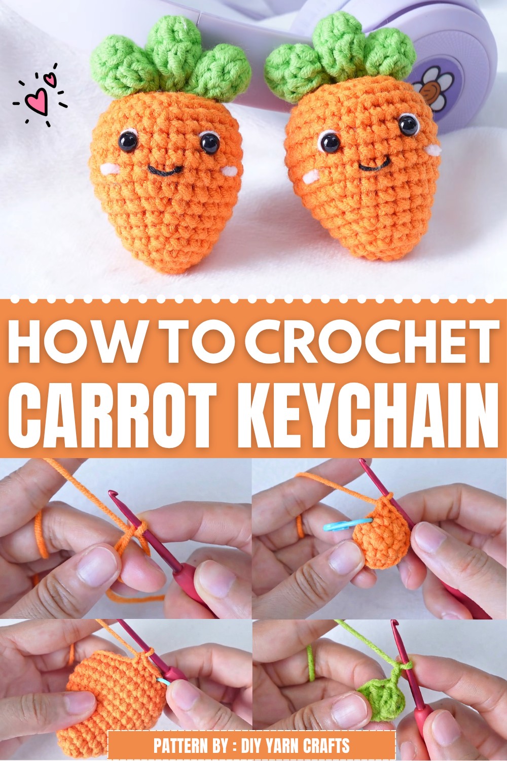 Crochet Carrot Keychain Pattern