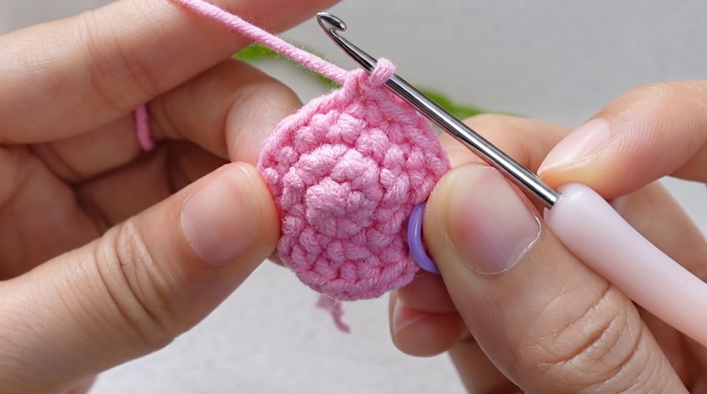 Crochet Cherry Keychain Pattern 3