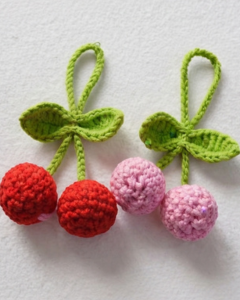 Crochet Cherry Keychain Pattern 7