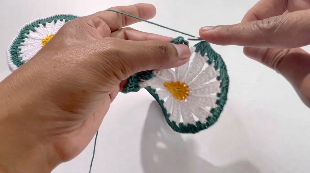 Crochet Daisy Flower Coaster Pattern 5