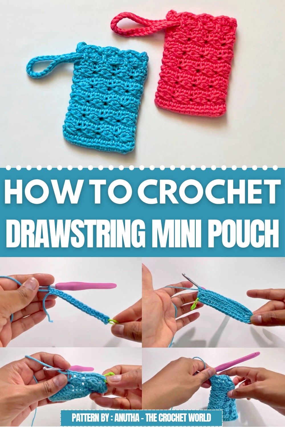 Crochet Drawstring Mini Pouch Pattern