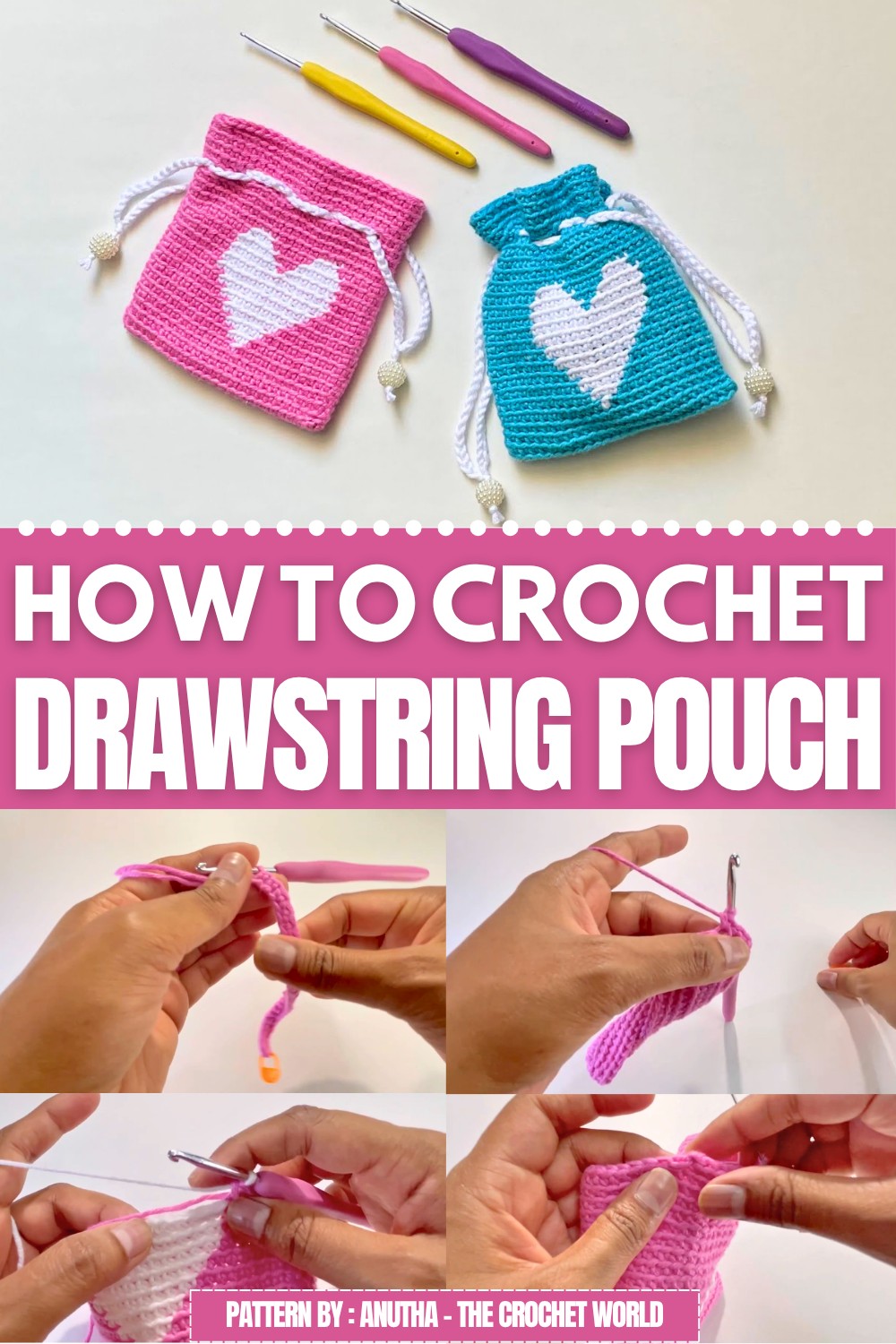 Crochet Drawstring Pouch Pattern