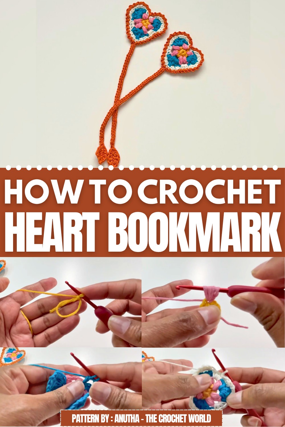 Crochet Heart Bookmark Pattern