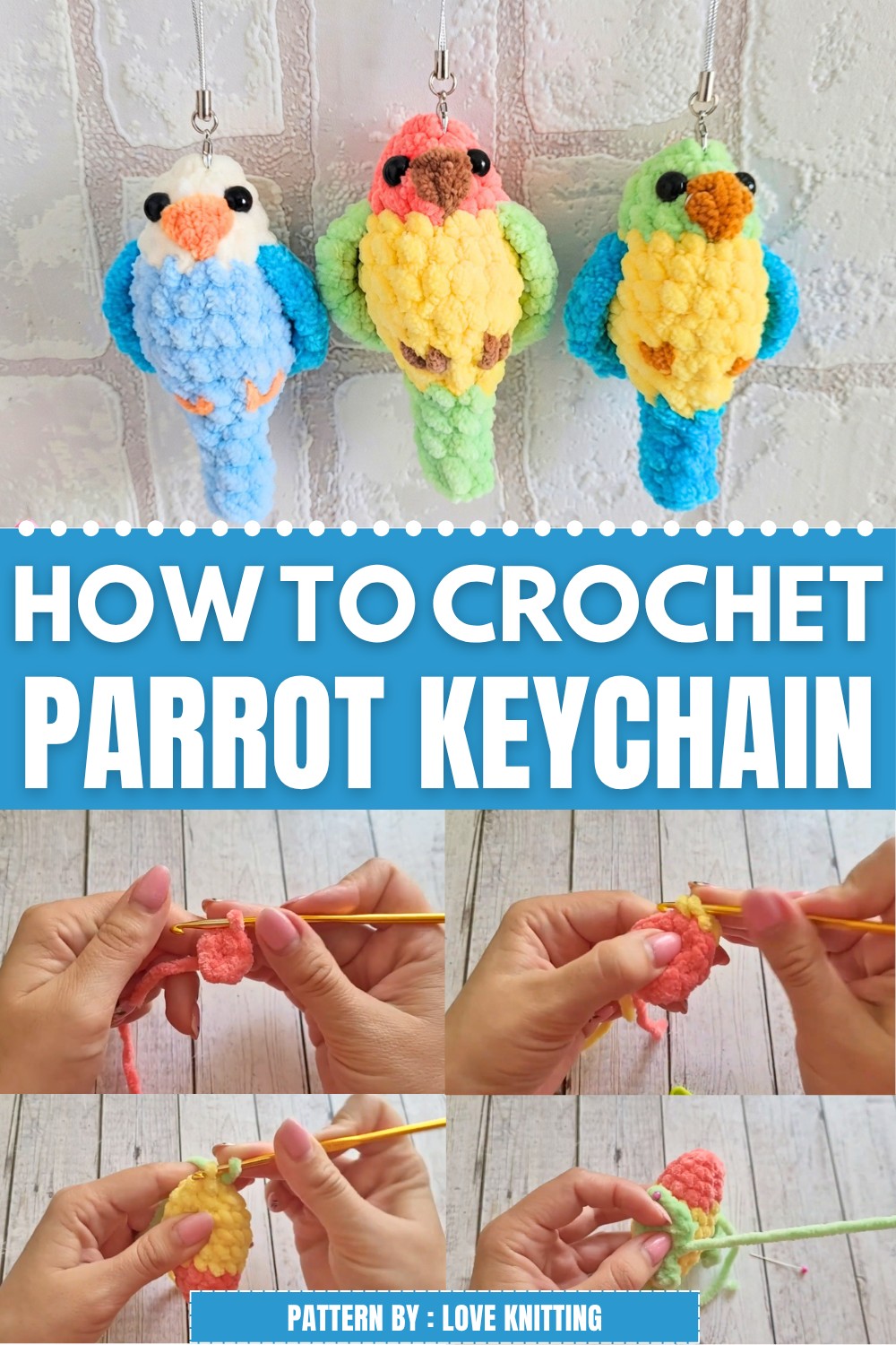 Crochet Parrot Keychain Pattern a