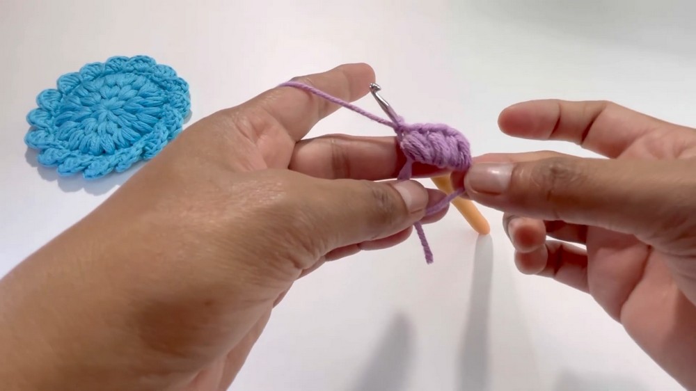 Crochet Puff Stitch Coaster Pattern 2