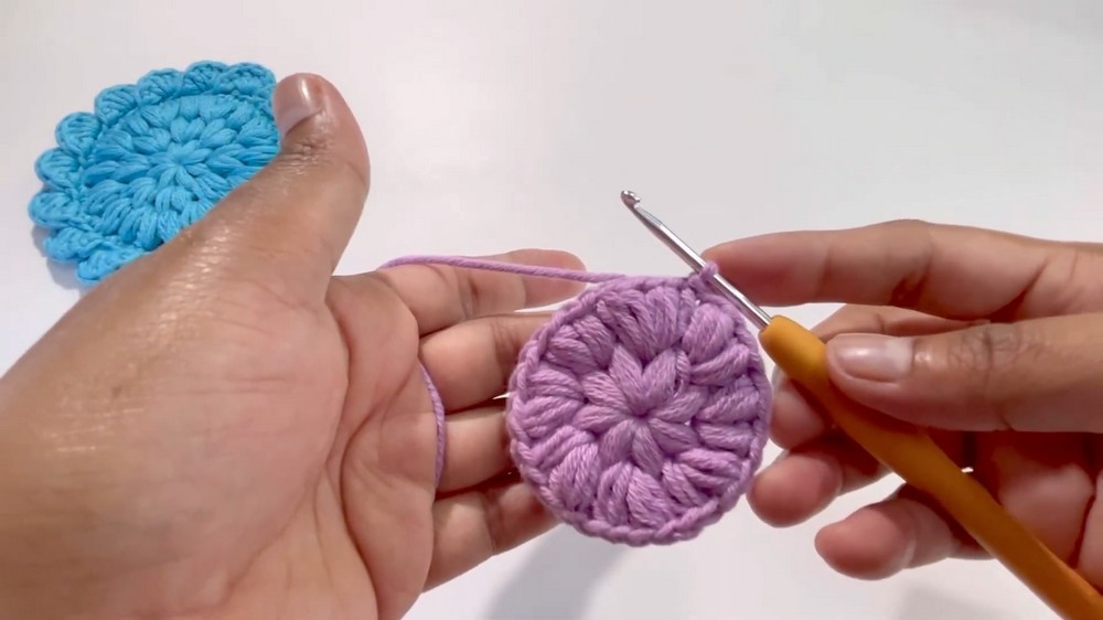 Crochet Puff Stitch Coaster Pattern 3